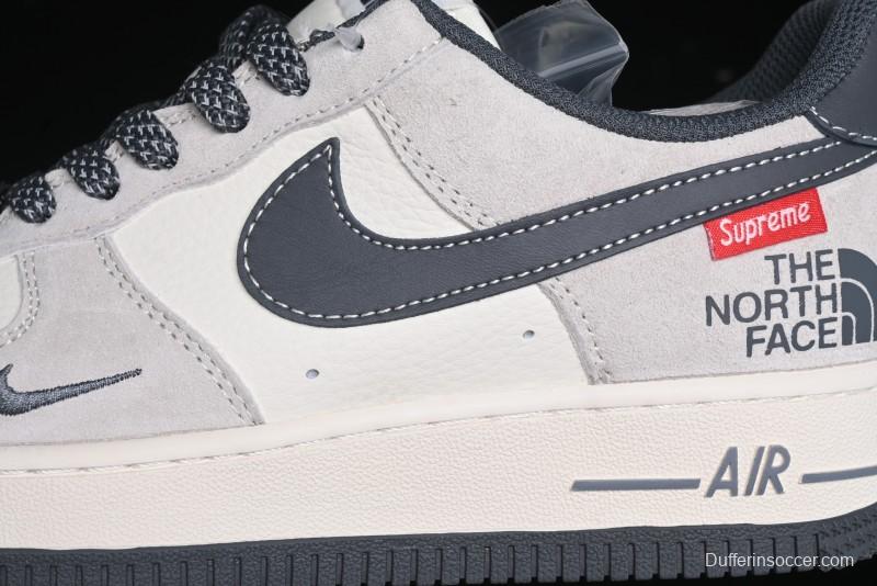 Nike Air Force 1 '07 Low Supreme The North Face Collaboration - Grey Black Red Logo - XZ6188-112