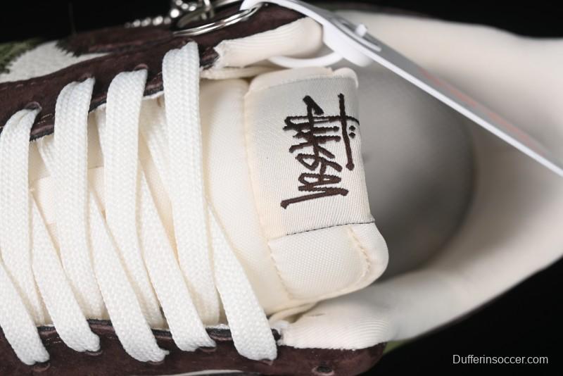 Nike Air Force 1 '07 Low Stussy Collaboration - Green Brown Low-Top Casual Sneakers - KK1988-038