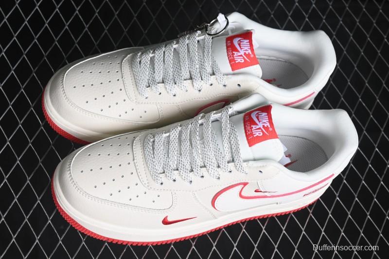 Nike Air Force 1 '07 Low Supreme Casual Sneakers in White/Red - DF0188-011