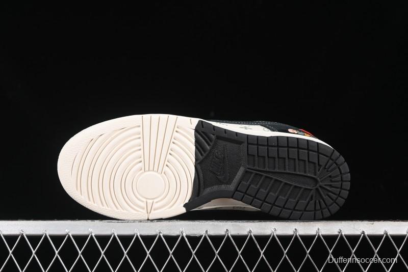 Nike SB Dunk Low Gucci Collaboration - Small Bee Series Black Hook Anniversary High-End Custom Low-Top Casual Sneakers - MM1089-030