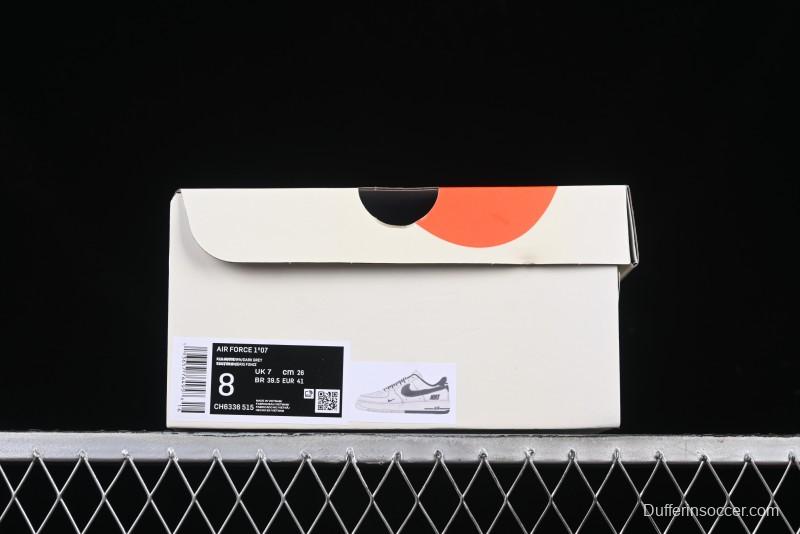 Nike Air Force 1 '07 Low Collaboration Sneakers with Black Stitch Dual-Color Sole - CH6336-515