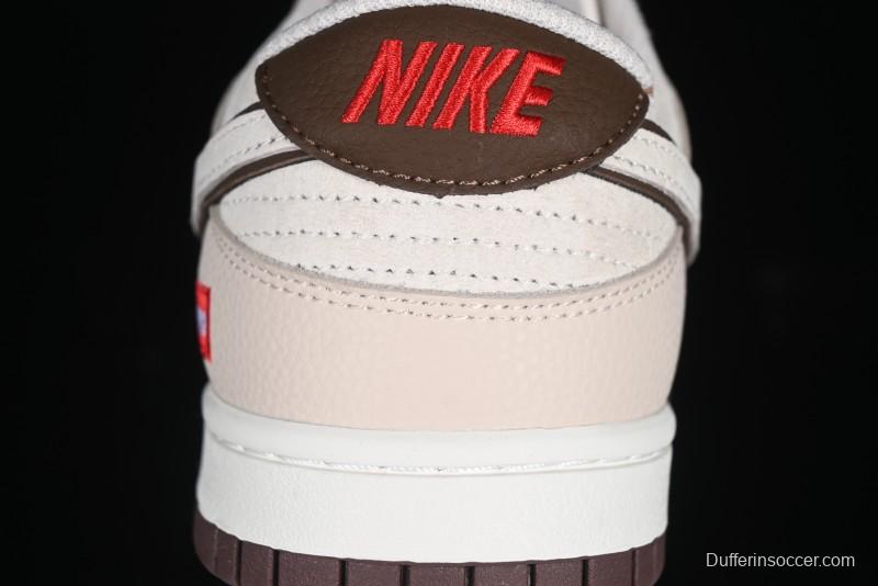 Nike SB Dunk Low Supreme Collaboration Bullet Screen White Check Anniversary High-End Custom Low-Top Casual Skate Shoes - DJ2024-091