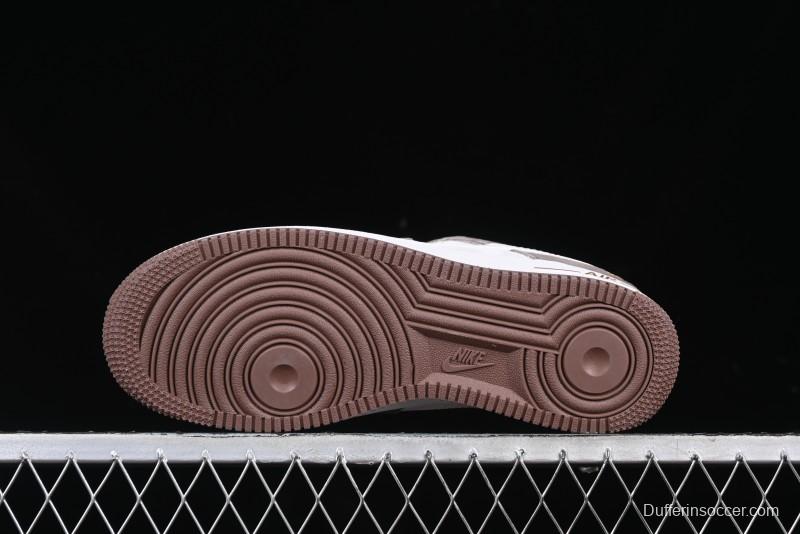 Nike Air Force 1 '07 Low Bape Collaboration Brown White Swoosh Low-Top Casual Sneakers - KK1988-035