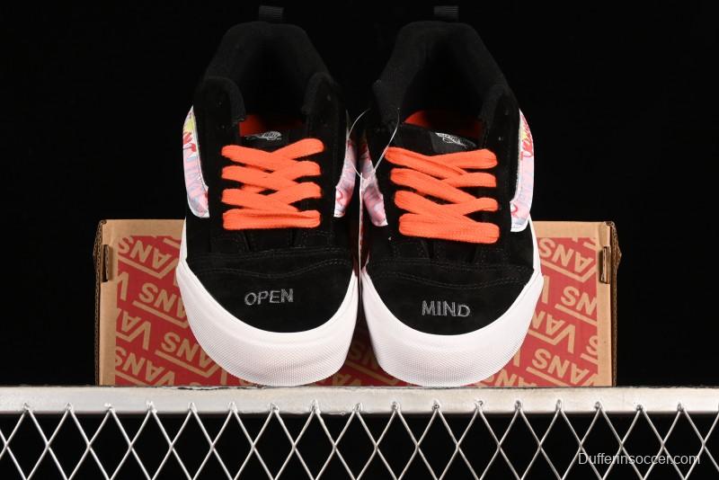 Vans Classics Knu Skool Retro Sneakers with Embroidered Graffiti Design and Thick Tongue - VN000CS00ZB