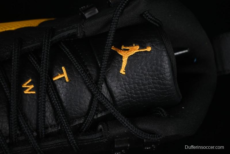 Nike Air Jordan 12 Retro Basketball Shoes in Black and Yellow - 130690-070