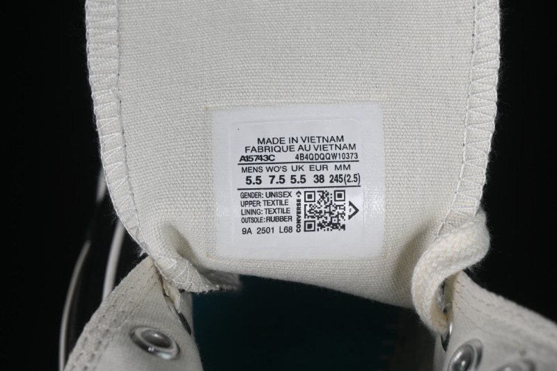 Converse Chuck 1970s High Top Canvas Sneakers with Star Stitch Design - A15743C