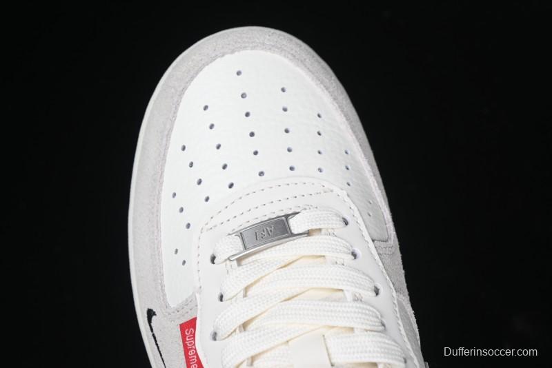 Nike Air Force 1 '07 Low Supreme Collaboration - Beige Grey Woven Label Casual Sneakers - CH6336-517
