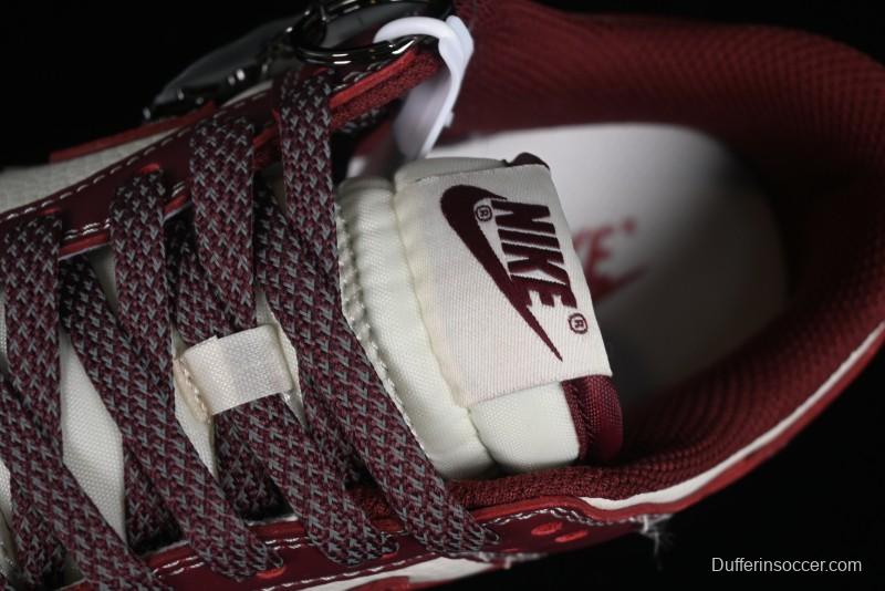 Nike SB Dunk Low Stussy Collaboration - Burgundy Starry Sky Anniversary High-End Custom Low-Top Casual Skate Shoes - BB9898-001