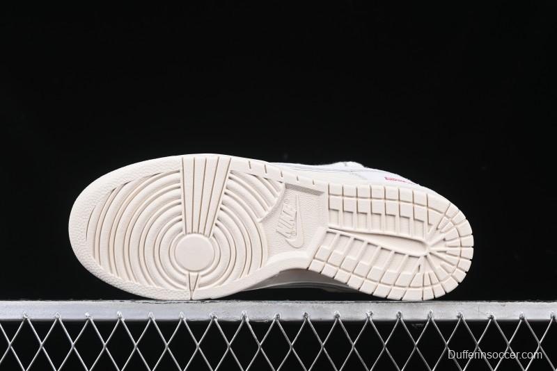 Nike SB Dunk Low Supreme Collaboration Light Gray Drawstring Anniversary High-End Custom Low-Top Casual Skate Shoes - XX3168-109