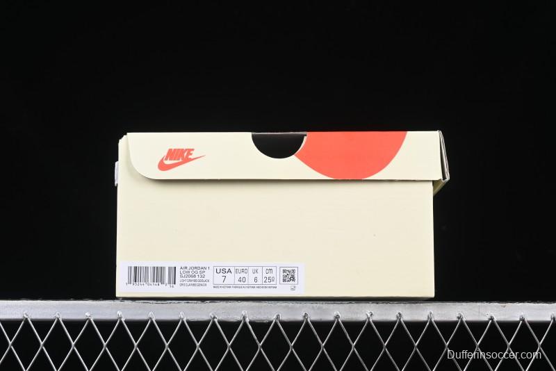Nike Travis Scott x Fragment Design x Air Jordan 1 Low OG SP AJ1 Retro Sneakers - SJ2068-132