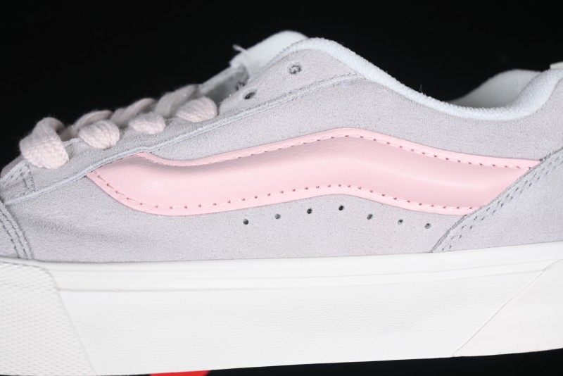 Vans Knu Skool Low-Top Retro Casual Vulcanized Sneakers in Off-White Pink - VN0009QPNK