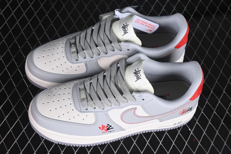 Nike Air Force 1 '07 Low Stussy Lunar New Year Snake Limited Edition Grey Snake Low-Top Casual Sneakers - DM6688-027