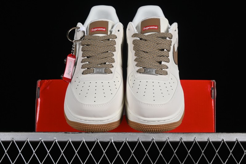 Supreme x Nike Air Force 1 '07 Low Skateboarding Shoes - Coffee Brown - HD1968-019
