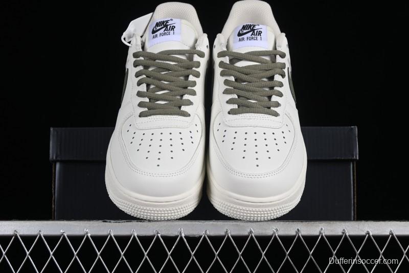 Nike Air Force 1 '07 Low Casual Sneakers in White Green Colorway - CQ5059-110
