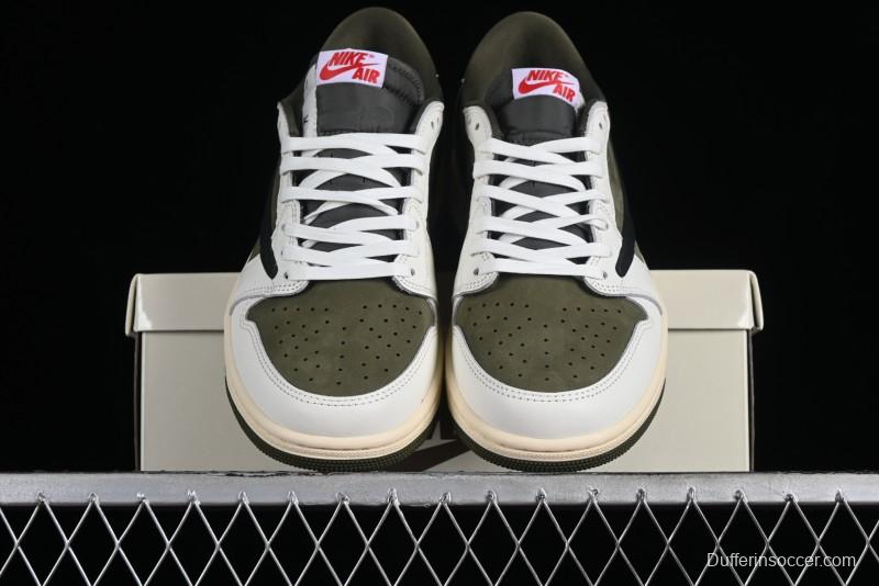 Nike Travis Scott x Air Jordan 1 Low OG AJ1 Reverse Swoosh Sneakers - DM7866-200