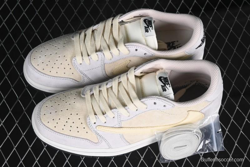 Nike Travis Scott x Air Jordan 1 Low OG AJ1 Reverse Swoosh Collaboration Sneakers - DM7866-812