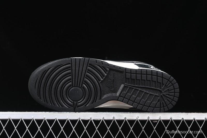 Nike SB Dunk Low Stussy x Gucci Triple Collaboration - Irregular Black Swoosh Anniversary Custom Low-Top Casual Sneakers - FC1688-196