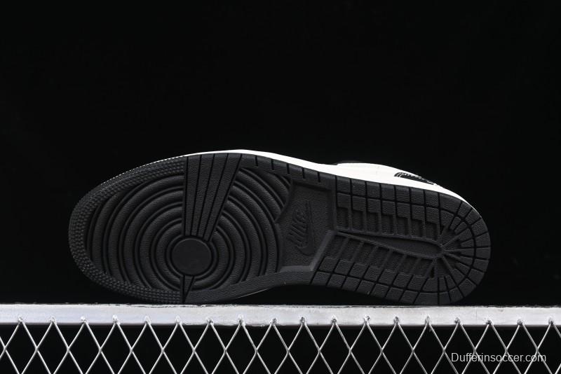 Nike Air Jordan 1 Low AJ1 Stussy White Black Leather Retro Basketball Shoes - XX3318-507