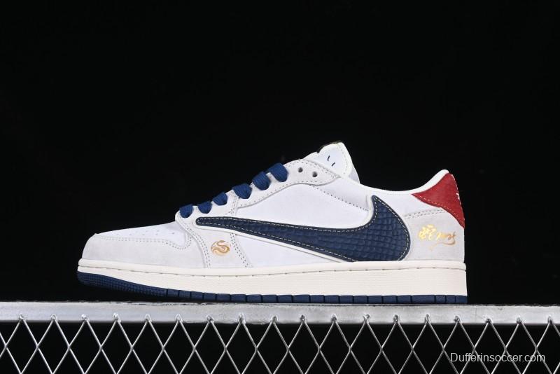 Nike Travis Scott x Fragment Design x Air Jordan 1 Low OG SP AJ1 Snake Year Limited Edition - XZ2025-168