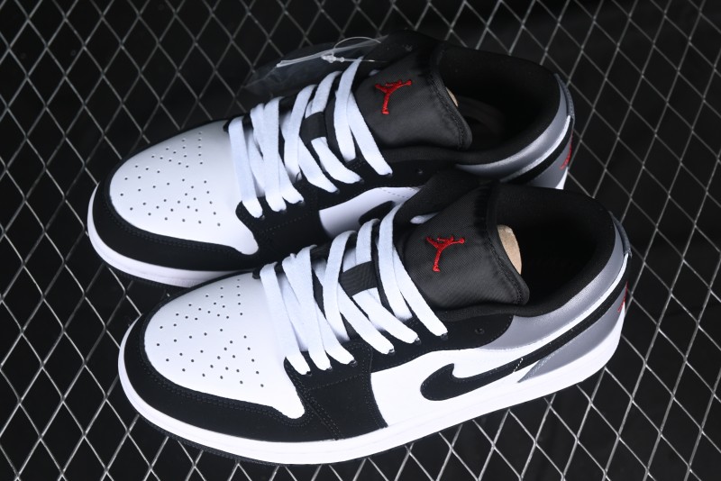 Nike Air Jordan 1 Low AJ1 Grey White Black Swoosh Casual Sneakers - HF3148-106