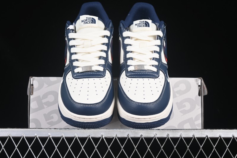 Nike Air Force 1 '07 Low The North Face Collaboration Blue Red Double Swoosh Casual Sneakers - XS1958-521