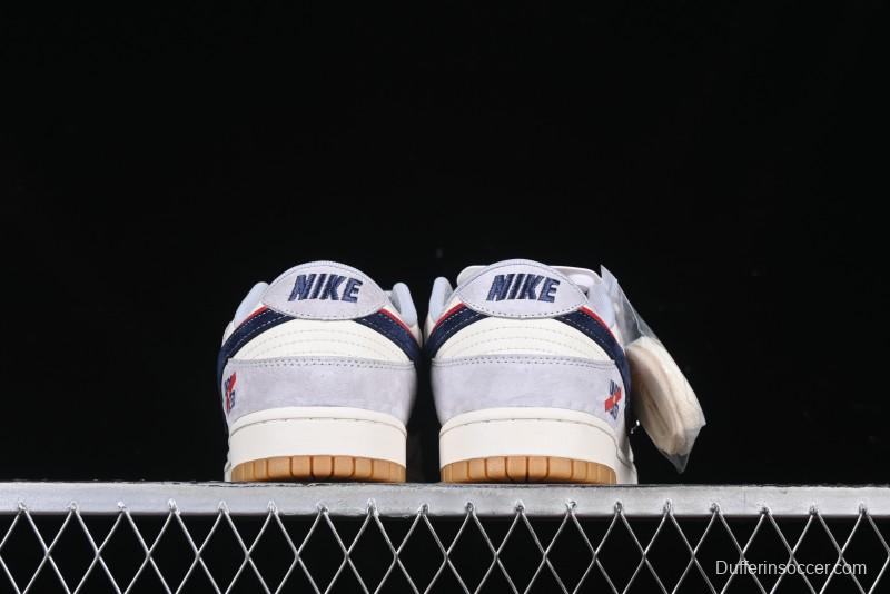 Nike SB Dunk Low UN Collaboration Anniversary Edition Custom Lifestyle Sneakers with Black Swoosh and Gum Sole - DM6868-032