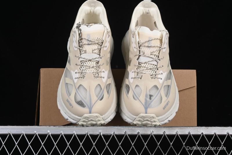 HOKA ONE ONE Satisfy Running Mafate Trail Low-Cut Cushioned Outdoor Hiking Shoes - 1157050 BONE