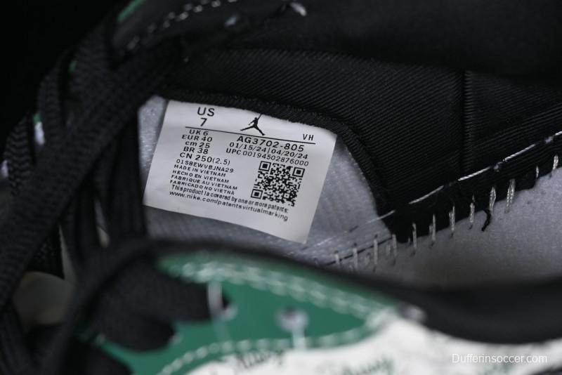 Nike Travis Scott x Fragment Design x Air Jordan 1 Low OG SP AJ1 Stussy Collaboration - Black Green - AG3702-805
