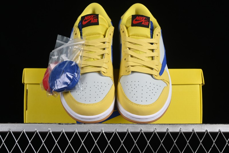 Nike Travis Scott x Air Jordan 1 Low OG Retro Sneakers with Reverse Swoosh - DZ4137-700