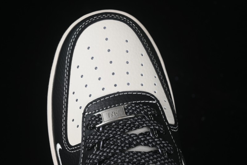 Nike Air Force 1 '07 Low Stussy Collaboration Grey Blue Black Leather Low-Top Casual Sneakers - XZ6188-199