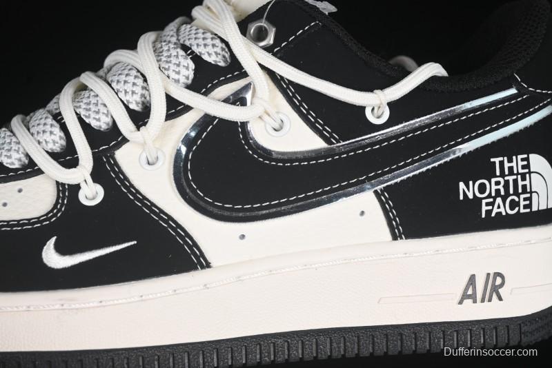 Nike Air Force 1 '07 Low The North Face Collaboration Suede Black Drawstring Casual Sneakers - SJ1198-101