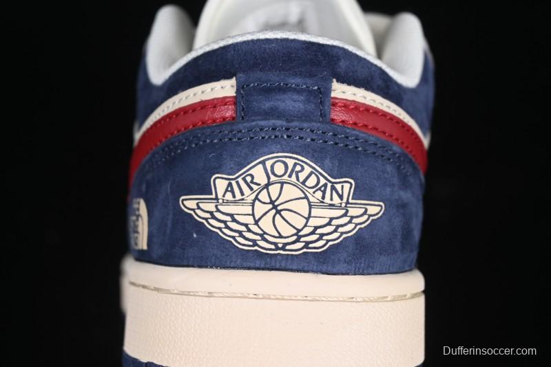Nike Air Jordan 1 Low AJ1 The North Face Collaboration Grey Blue Red Hook Retro Basketball Shoes - DM9188-012