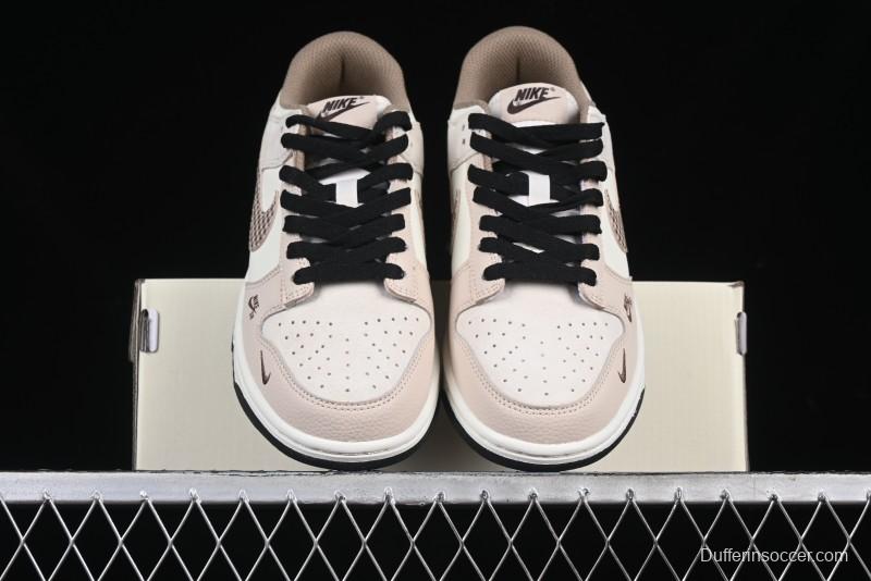 Nike SB Dunk Low Dior Collaboration Cream Coffee Floral Swoosh Anniversary Custom Low-Top Casual Sneakers - DJ2024-097