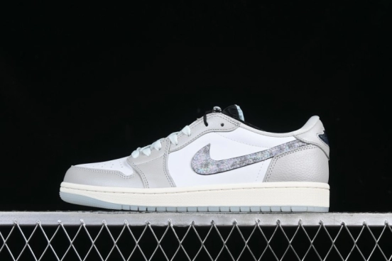 Nike Air Jordan 1 Low OG CNY AJ1 Snake Year Limited Silver Snake Low-Top Retro Basketball Shoes - HF3144-100
