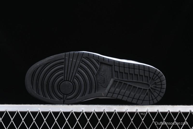 Nike Air Jordan 1 Low AJ1 Basketball Shoes in Black White Silver - 553558-131