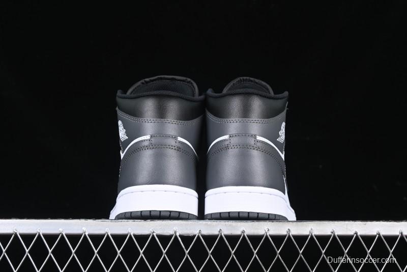 Nike Air Jordan 1 Mid AJ1 White Black Gray Culture Leisure Sneakers - DQ8426-001