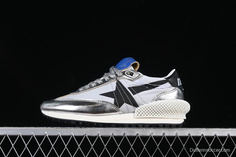 Golden Goose Marathon Silver Comfortable Low-Top Lifestyle Sneakers - X.E5