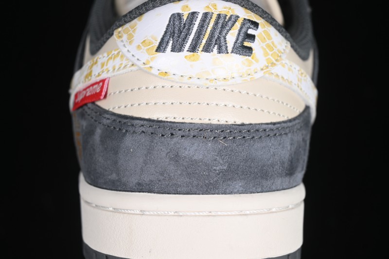 Nike SB Dunk Low Supreme Snake Year Collaboration White Hook Anniversary High-End Custom Low-Top Casual Skate Shoes - DM6868-016