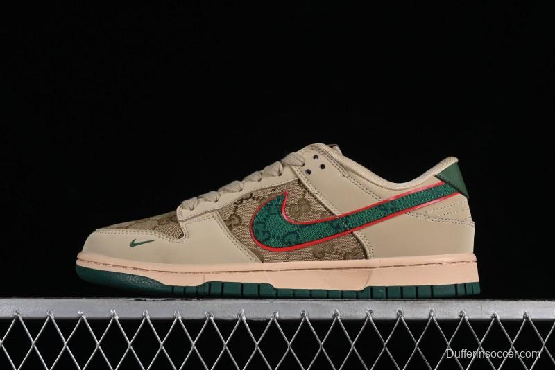 Nike SB Dunk Low Gucci Collaboration - Anniversary High-End Customized Low-Top Casual Sneakers - DQ1098-357