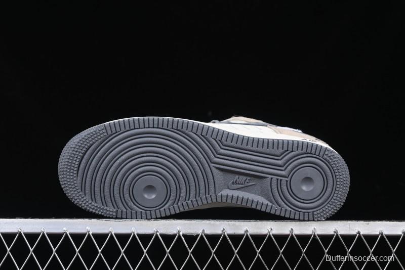 Nike Air Force 1 '07 Low Stussy Collaboration - Lambskin Brown Low-Top Casual Sneakers - XZ6188-888