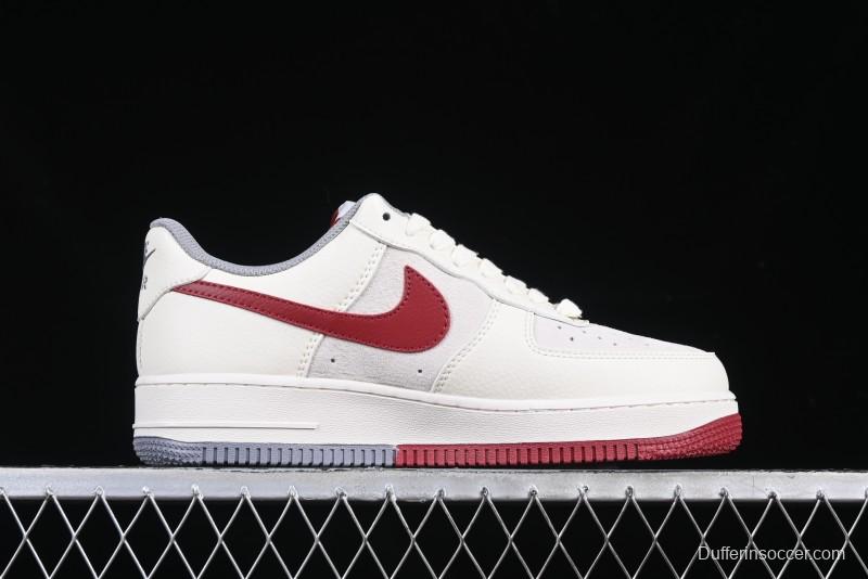 Nike Air Force 1 '07 Low The North Face Collaboration Beige Red Casual Sneakers - DM6688-047
