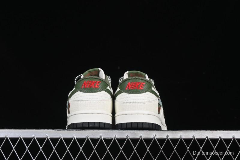 Nike SB Dunk Low UN Collaboration Year of the Snake Limited Edition Green Snake Swoosh Anniversary Custom Low-Top Casual Sneakers - DJ2024-070