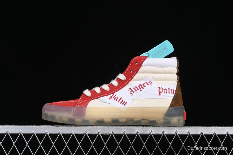 Palm Angels x Vans Sk8-Mid Mid-Top Casual Skate Shoes with Vintage-Inspired Design - VN000CRPGRN