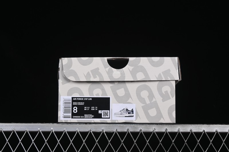 Nike Air Force 1 '07 Low The North Face Collaboration Grey Blue Lace-Up Low-Top Casual Sneakers - DM6688-024