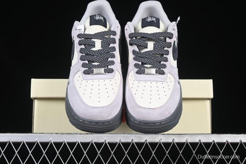 Nike Air Force 1 '07 Low Stussy Collaboration Beige Grey Jade Sole Low-Top Casual Sneakers - XZ6188-196