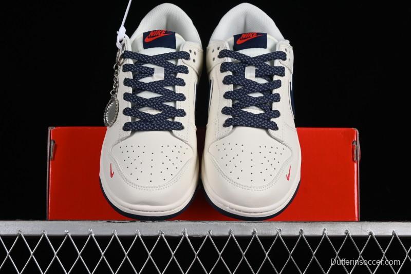 Nike Supreme x SB Dunk Low Balenciaga Collaboration - Off White Blue Canvas Anniversary High-End Custom Low-Top Casual Sneakers - XX2025-310