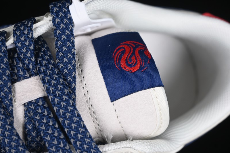 Nike SB Dunk Low Supreme Collaboration - Off-White 3D Navy Swoosh Anniversary Custom Low-Top Casual Sneakers - FC1688-204