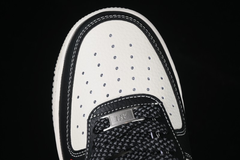 Nike Air Force 1 '07 Low Stussy Supreme Collaboration Dual-Tone Black Red Logo Low-Top Casual Sneakers - HH7518-043