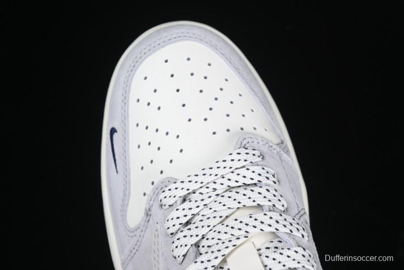 Nike Travis Scott x Fragment Design x Air Jordan 1 Low OG SP AJ1 Moncler Collaboration White Grey Low Top Casual Sneakers - AG3702-806