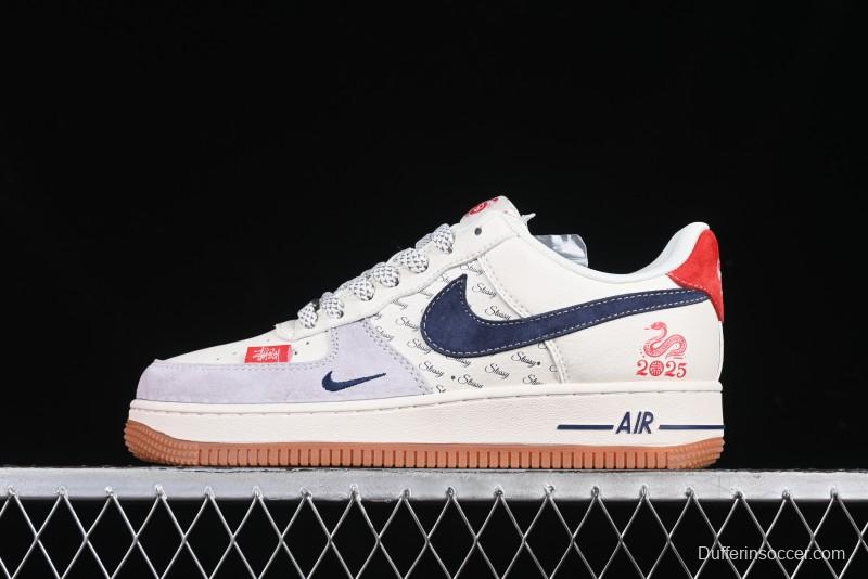 Nike Air Force 1 '07 Low Stussy Collaboration Year of the Snake Limited Edition Red Snake Low-Top Casual Sneakers - XS1958-502